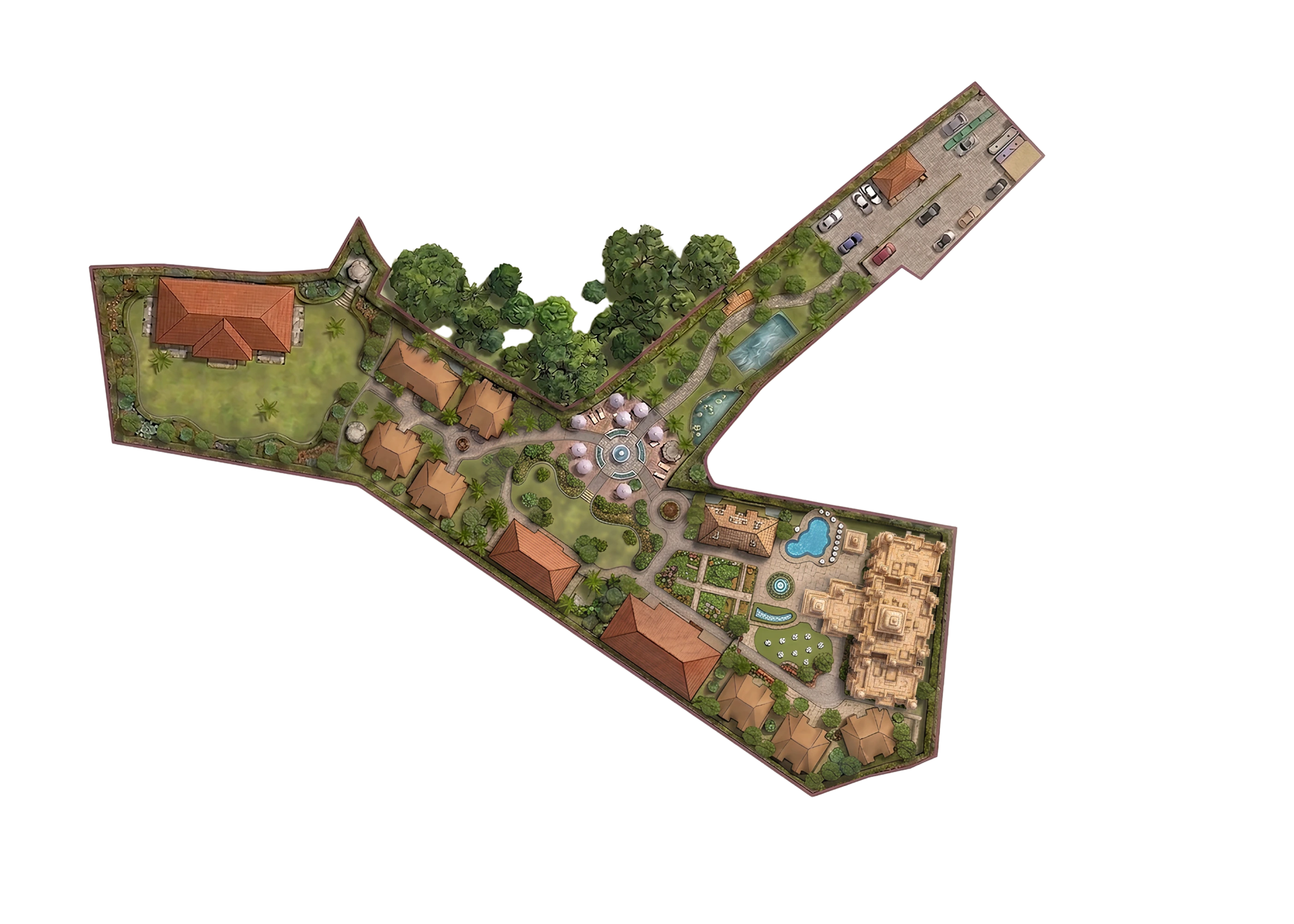 Aerial master plan of Vihangam Hotels & Resorts