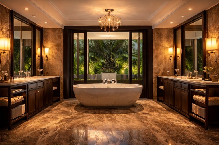 Presidential Suite bathroom with soaking tub, Vihangam