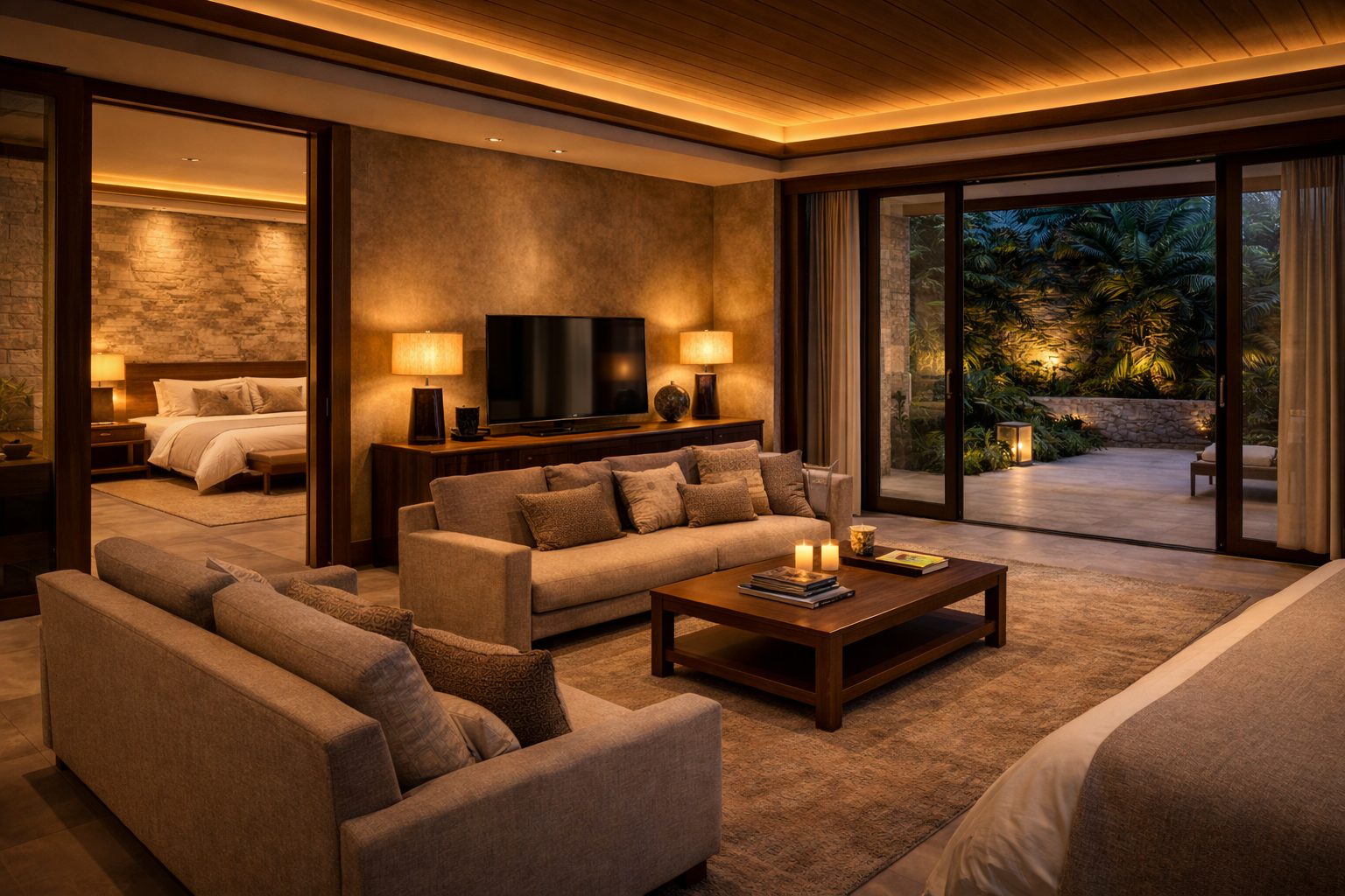 1BR Premium Suite living area, Vihangam