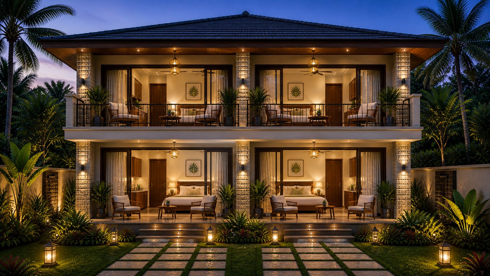 Villa block at twilight, Vihangam